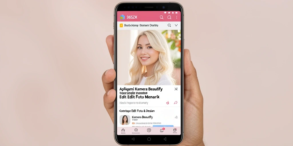 Antarmuka menarik dari aplikasi Kamera Beautify 365ZK.