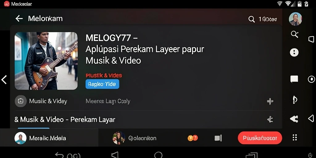Antarmuka MELODY77 untuk perekaman layar dengan fitur intuitif.