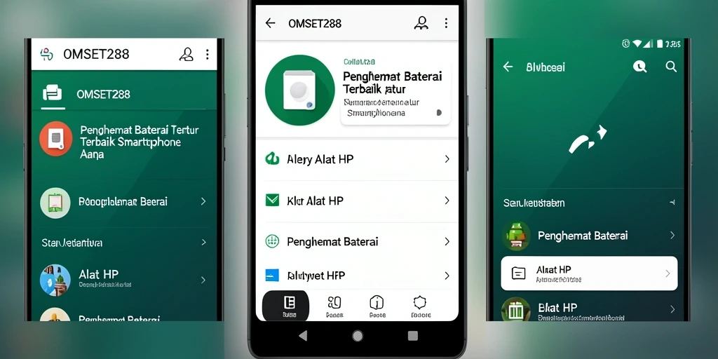 Tampilan aplikasi OMSET288 yang menawan dan intuitif untuk penghematan baterai.