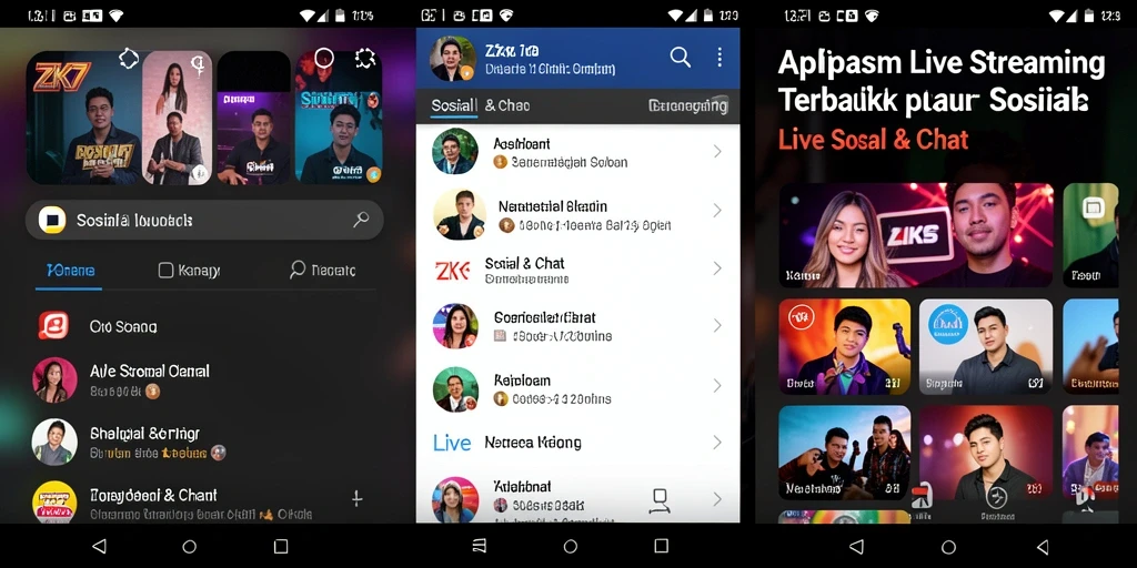 Tampilan antarmuka ZK7 saat melakukan live streaming dengan fitur interaksi.