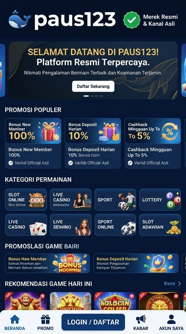 Tampilan kanal resmi paus123